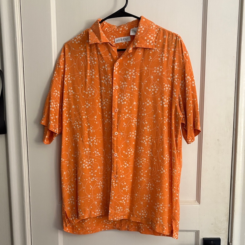 Bare Anthology Orange and White Casual Shirt